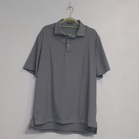 Peter Millar Blue Striped Texas Golf Association Polo Sz L - Picture 1 of 11